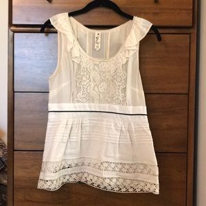 Cream Anthropologie blouse